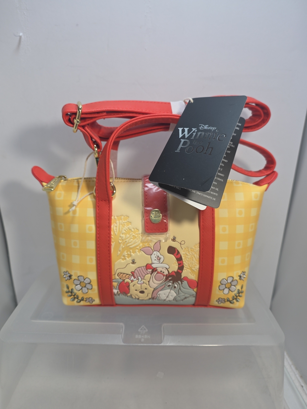 LLoungefly Disney Winnie The Pooh Floral Gingham Crossbody Bag NWT